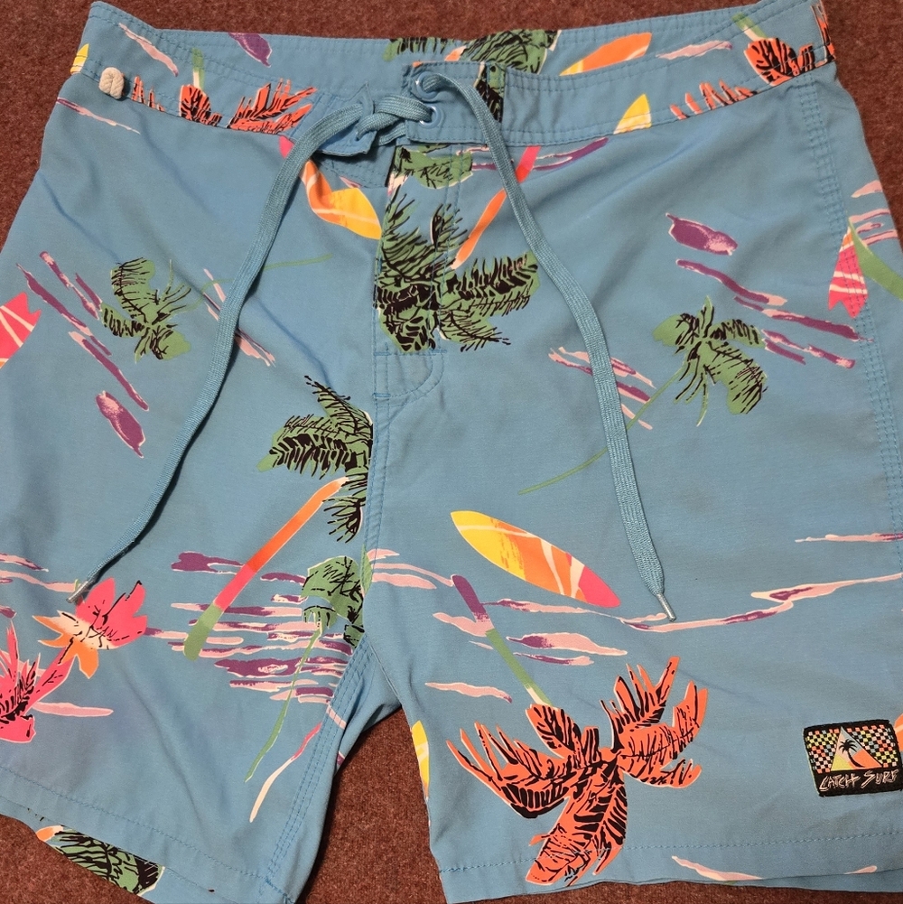 Men's Catch Surf Cali Gear Board Shorts 34in Waist Surf Palms Tropical